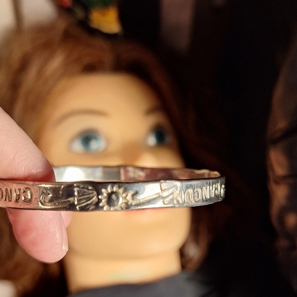 Sterling 925 Silver Bangle Bracelet Cancun Mexico Tropical Vintage - Picture 5 of 6